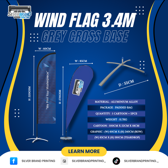 Wind Flag (Grey Cross Base)